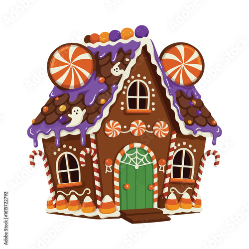 Festive Gingerbread House Halloween Candy Cottage