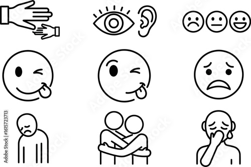 Emotions and feelings icon set vector illustration design