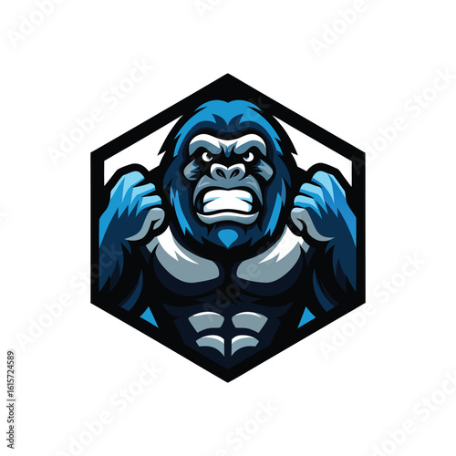 Gorilla Mascot Logo Illustration – Strong & Bold Vector Design