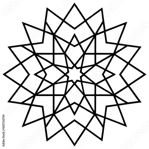 Geometric Arabesque Star Design 
