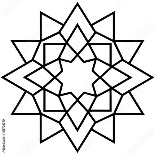 Geometric Arabesque Star Design 