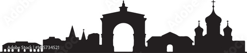 Fotografie Chisinau Skyline Silhouette Triumph Arch Orthodox Cathedral Moldovan Cityscape V