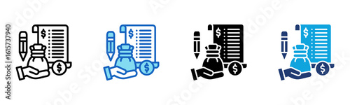 Underwriting icon Multi Style Vector Illustration