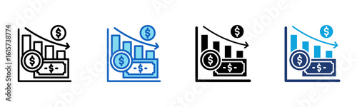Loss Ration icon Multi Style Vector Illustration