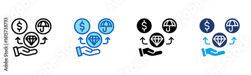 Benefit icon Multi Style Vector Illustration
