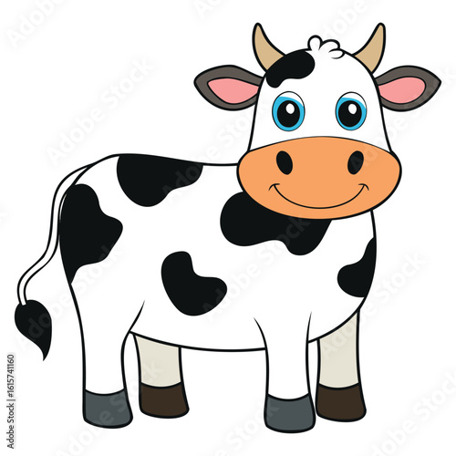 Cute Cow Farm Animal Illustration