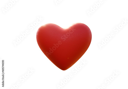 Realistic Red Heart Illustration Isolated On Transparent Background
