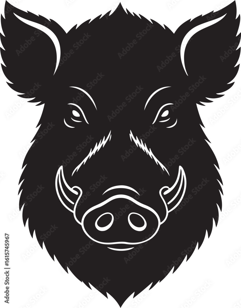 Obraz premium WILD BOAR SILHOUETTE