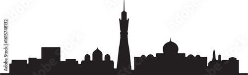 Tashkent Skyline Silhouette Tashkent Tower Minor Domes Uzbekistan City Vector on White Background