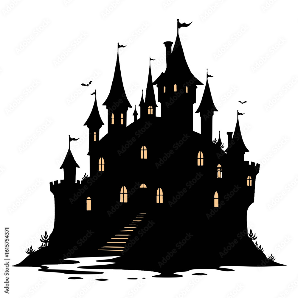 Obraz premium Halloween Castle House Svg Vector