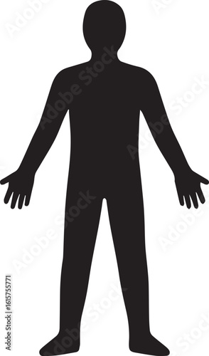 Silhouette of a Person Standing with Arms Outstretched A Symbolic Representation of Humanity or Anatomy Study Illustration