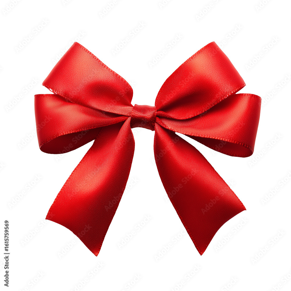 Naklejka premium Red bow isolated on transparent background, Clipart png