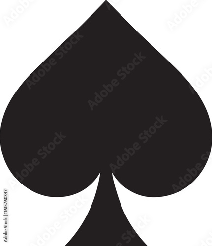 Classic Black Spades Card Suit Illustration A Symbol of Gaming and Elegant Design Element Graphic