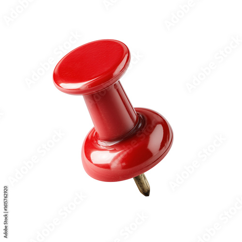 Red push pin isolated on transparent background, Clipart png