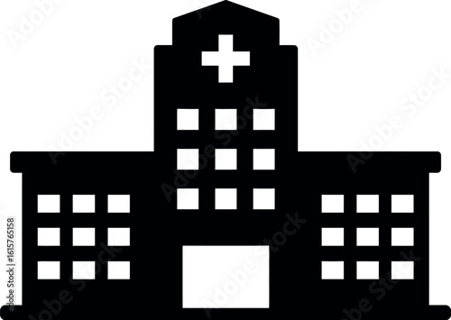Modern hospital building icon