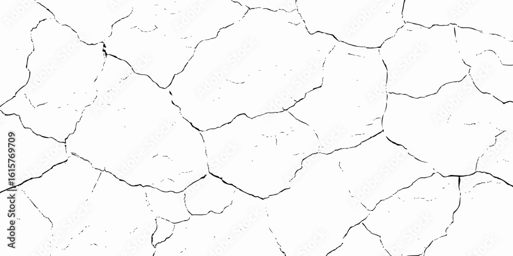 Obraz premium digital wall grunge and dust pattern surface Cracked white wall texture design element white background. 