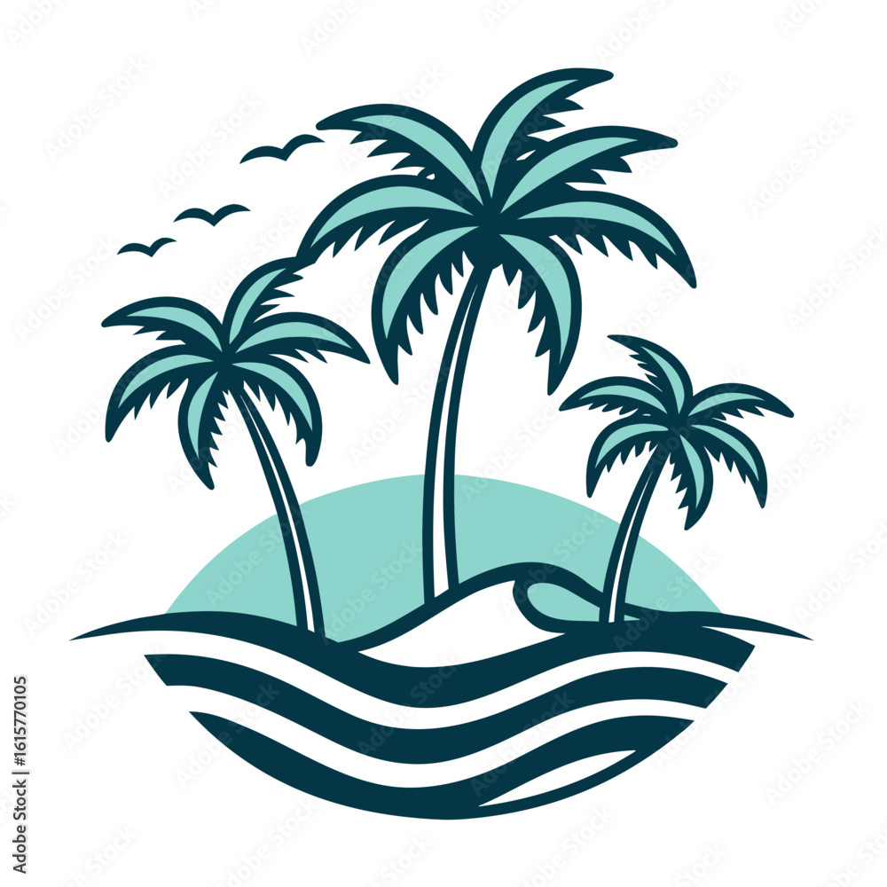 Fototapeta premium island with palm trees