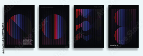 Modern posters . Vector design composition with colorful various geometric shapes . Abstract contemporary art . Vector art ideal for media, ads, covers, brochures, banners.
