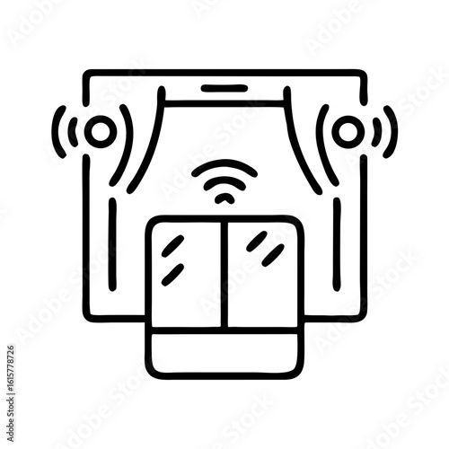 Smart Home app controlling curtains with wireless technology design  