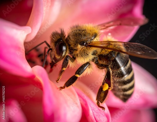 Wallpaper Mural Close-up of bee on pink flower Torontodigital.ca