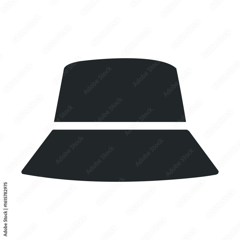 Fototapeta premium Minimalist black fedora hat icon on white background