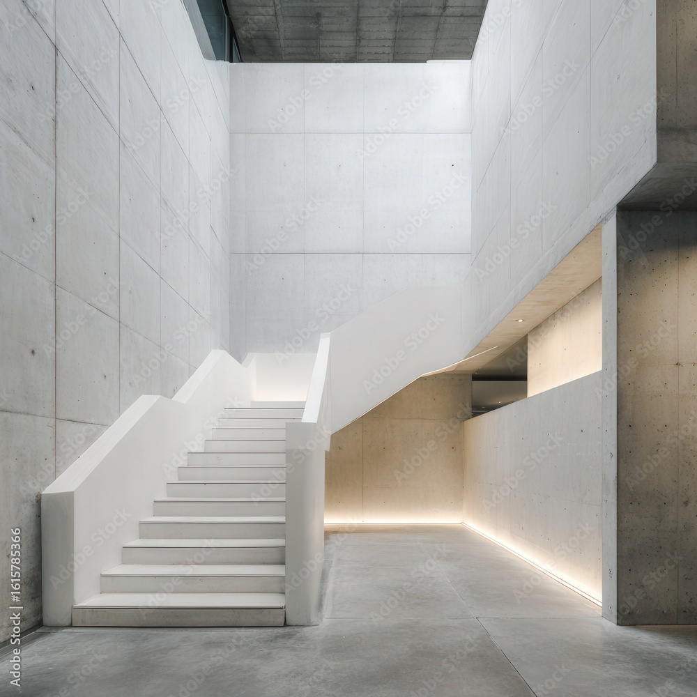 Obraz premium Modern minimalist interior staircase design