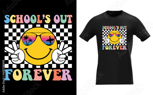 Retro Groovy School's Out Forever Retired Teacher Retirement