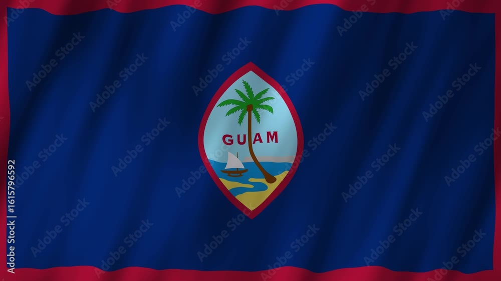 Guam flag waving proudly, representing the island's rich history
