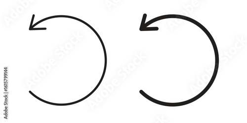 Undo icon graphic doodle, sketch, outline drawing Vector illustration