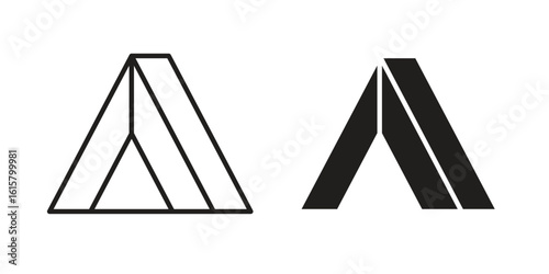 Tent icon graphic doodle, sketch, outline drawing Vector illustration