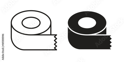 Tape icon graphic doodle, sketch, outline drawing Vector illustration