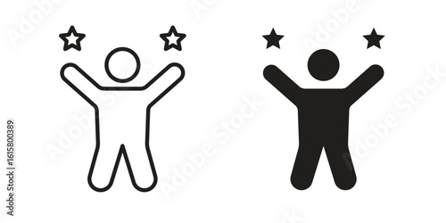 Success icon graphic doodle, sketch, outline drawing Vector illustration