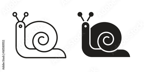 Snail icon graphic doodle, sketch, outline drawing Vector illustration