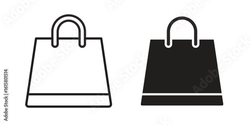 Shopping bag icon graphic doodle, sketch, outline drawing Vector illustration
