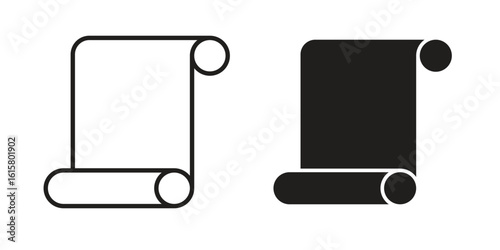 Scroll icon graphic doodle, sketch, outline drawing Vector illustration