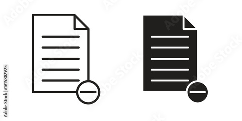 Remove document icon graphic doodle, sketch, outline drawing Vector illustration