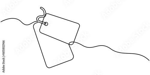 Black Friday sale concept in continuous line. Tag emblem with percent discount. Linear background of percent sign. Sale label, one line art , One continuous line drawing blank. Minimalist design.