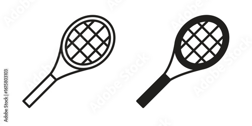 Racket icon graphic doodle, sketch, outline drawing Vector illustration