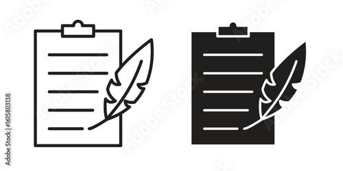 Quill icon graphic doodle, sketch, outline drawing Vector illustration
