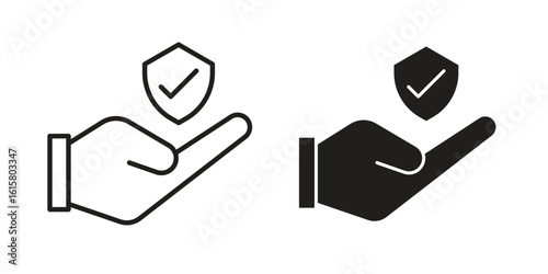 Protection icon graphic doodle, sketch, outline drawing Vector illustration