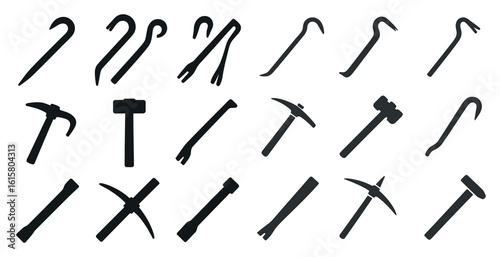 Collection of various tools, including hammers, wrenches, and screwdrivers. Concept of organization and order, as each tool is clearly labeled and separated from the others
