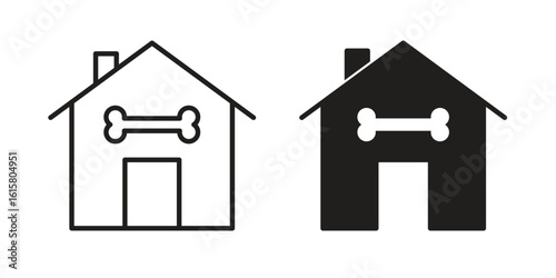 Pet house icon graphic doodle, sketch, outline drawing Vector illustration