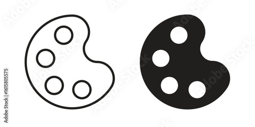 Palette icon graphic doodle, sketch, outline drawing Vector illustration