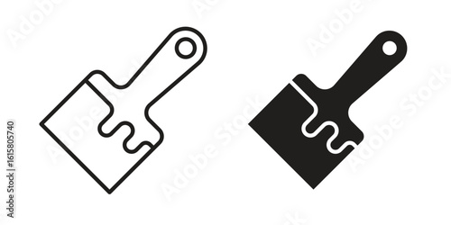 Paint brush icon graphic doodle, sketch, outline drawing Vector illustration