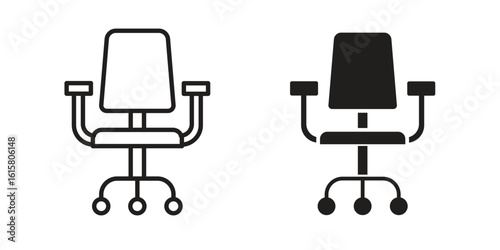 Office chair icon graphic doodle, sketch, outline drawing Vector illustration