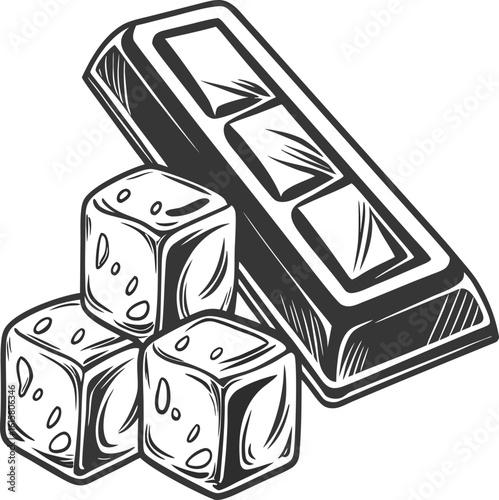 Chocolate Bar with Ice Vector