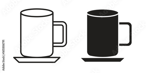 Mug icon graphic doodle, sketch, outline drawing Vector illustration
