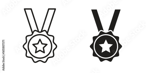 Medal icon graphic doodle, sketch, outline drawing Vector illustration