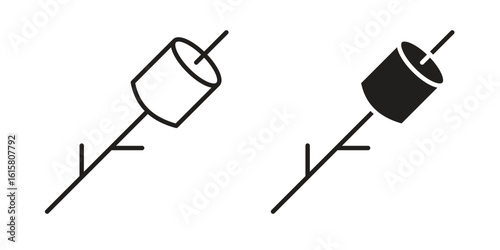 Marshmallow icon graphic doodle, sketch, outline drawing Vector illustration