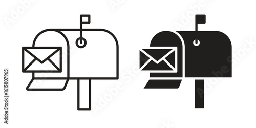Mailbox icon graphic doodle, sketch, outline drawing Vector illustration
